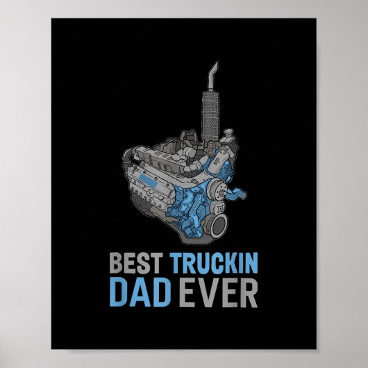 Bester LKW-Vater je LKW-Fahrer Daddy Trucker Poster (Vorne)