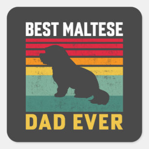 Bester malteser-Vater überhaupt, Malteser-Hundepap Quadratischer Aufkleber