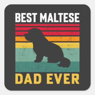 Bester malteser-Vater überhaupt, Malteser-Hundepap Quadratischer Aufkleber
