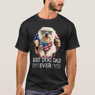 Bester maltesischer Vater je amerikanische Flagge  T-Shirt