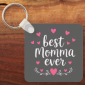 bester Mama ever grau Schlüsselanhänger (Vorderseite)