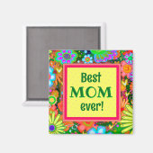 Bester Mama Gelber Hübscher Herzblut Magnet (Vorderseite/Rückseite)