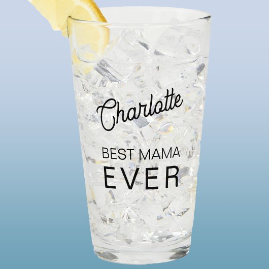 Bester Mama-jemals-Personalisierter Name Glas