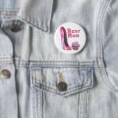 Bester Mama-Rosa-Stilett-Schuh und rosa Button (Beispiel)