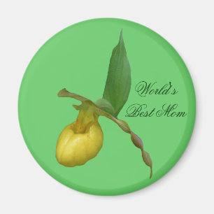 Bester Mamma-Gelb-Frauenschuh Blumen-Foto-Magnet Magnet