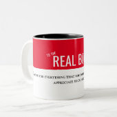 Bester Manager Chef, Boss-Nachricht wirklicher Che Zweifarbige Tasse (Vorderseite Links)