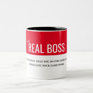 Bester Manager Chef, Boss-Nachricht wirklicher Che Zweifarbige Tasse