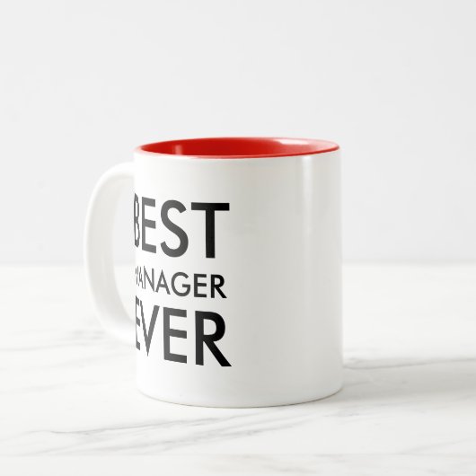 Bester Manager je | Geschenk des Büros Zweifarbige Tasse (Vorderseite Links)