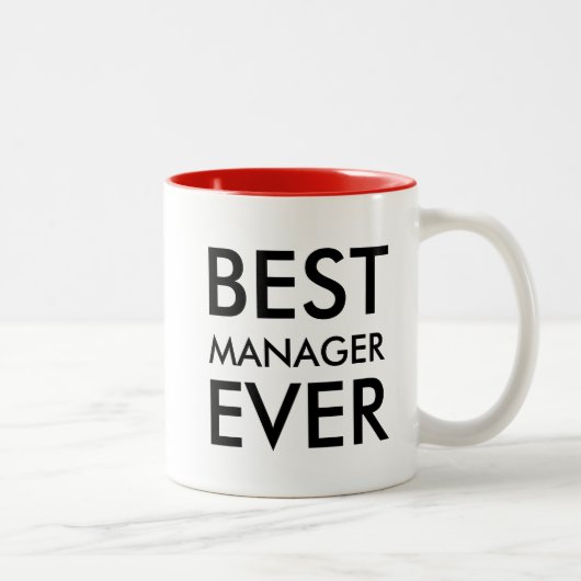 Bester Manager je | Geschenk des Büros Zweifarbige Tasse (Rechts)