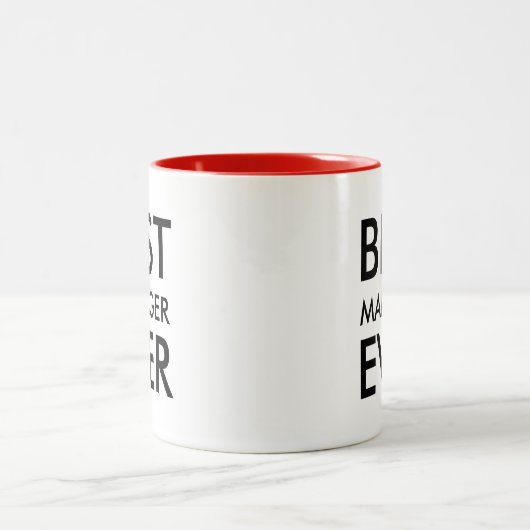 Bester Manager je | Geschenk des Büros Zweifarbige Tasse (Mittel)