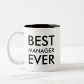 Bester Manager je | Office-Geschenk zum Personalis Zweifarbige Tasse (Links)