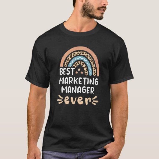 Bester Marketing-Manager je Leopard-Regenbogen-Mam T-Shirt (Vorderseite)