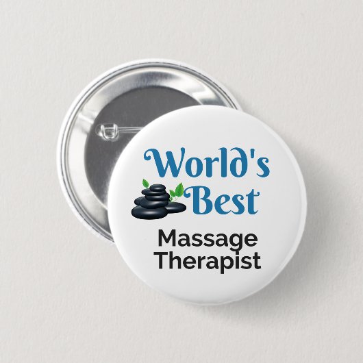 Bester Massagetherapeut der Welt Button (Vorne & Hinten)