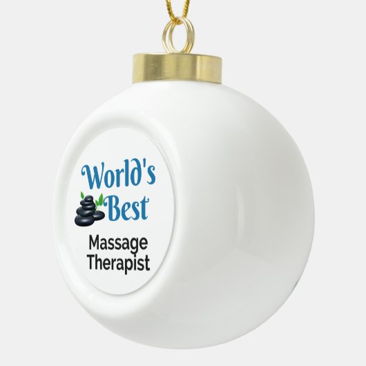 Bester Massagetherapeut der Welt Keramik Kugel-Ornament (Rechts)