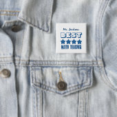 Bester Mathe-Lehrer mit Sternen BLAUES V01A Button (Beispiel)