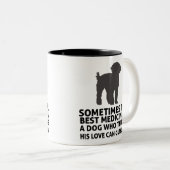 Bester medizinischer Doodle Service Hund 11 oz. Ta Zweifarbige Tasse (VorderseiteRechts)