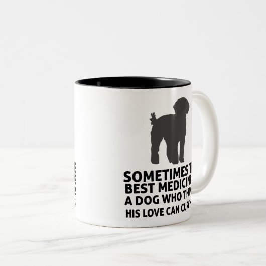 Bester medizinischer Doodle Service Hund 11 oz. Ta Zweifarbige Tasse (VorderseiteRechts)