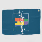 Bester mit Monogramm Anfangsbuchstabe A blau Golfhandtuch (Horizontal)