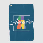 Bester mit Monogramm Anfangsbuchstabe A blau Golfhandtuch (Vorderseite)
