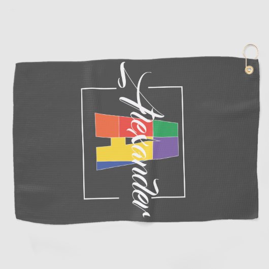 Bester mit Monogramm Anfangsbuchstabe A grau Golfhandtuch (Horizontal)