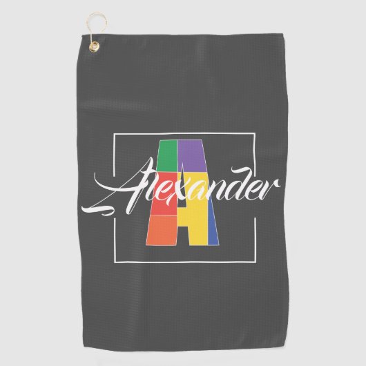 Bester mit Monogramm Anfangsbuchstabe A grau Golfhandtuch (Vorderseite)