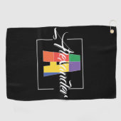 Bester mit Monogramm Anfangsbuchstabe A schwarz Golfhandtuch (Horizontal)