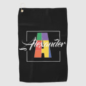 Bester mit Monogramm Anfangsbuchstabe A schwarz Golfhandtuch (Vorderseite)