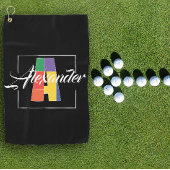 Bester mit Monogramm Anfangsbuchstabe A schwarz Golfhandtuch