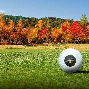 Bester mit Monogramm Anfangsbuchstabe schwarz Golfball