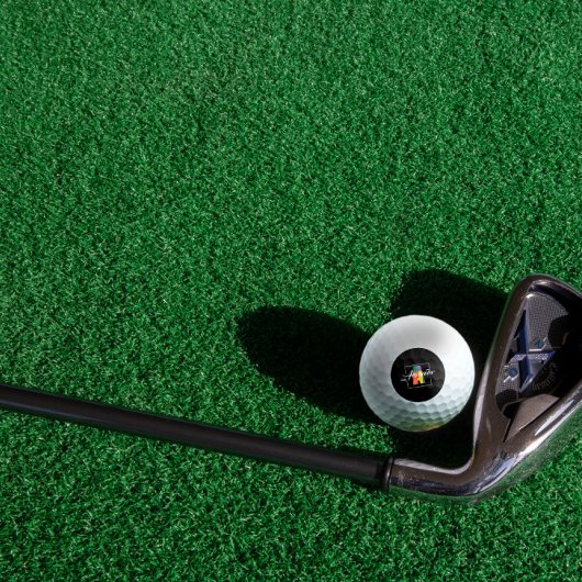 Bester mit Monogramm Anfangsbuchstabe schwarz Golfball