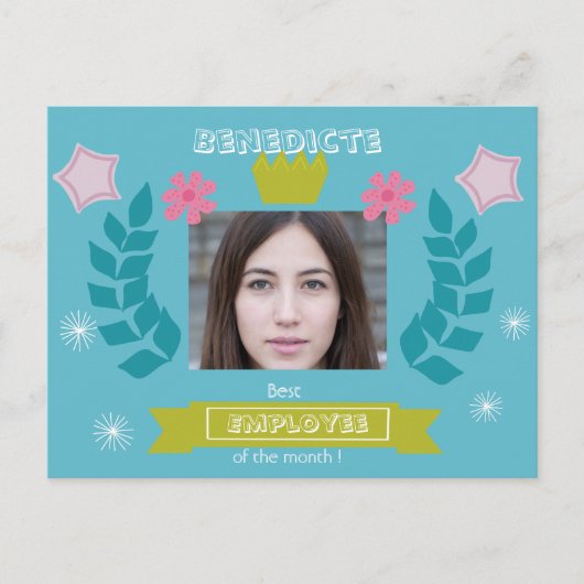 Bester Mitarbeiter des Monats - Glückwunsch - Foto Postkarte (Vorderseite)