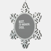 Bester Mitarbeiter je niedliche Mitarbeiter Schneeflocken Zinn-Ornament (Rechts)