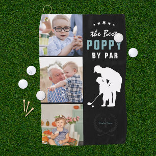 Bester Mohn nach Par Monogramm-FotoCollage Golfhandtuch