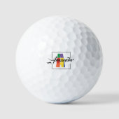 Bester monogramm anfänglicher geometrischer Buchst Golfball (Vorderseite)