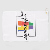 Bester monogramm erster farbiger Buchstabe Ein Gol Golfhandtuch (Horizontal)