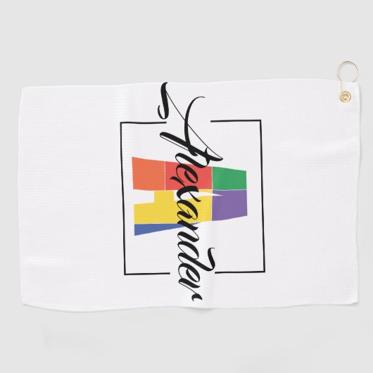 Bester monogramm erster farbiger Buchstabe Ein Gol Golfhandtuch (Horizontal)