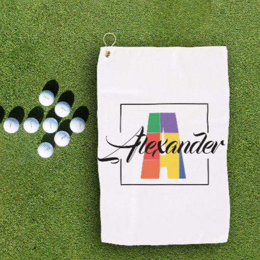 Bester monogramm erster farbiger Buchstabe Ein Gol Golfhandtuch