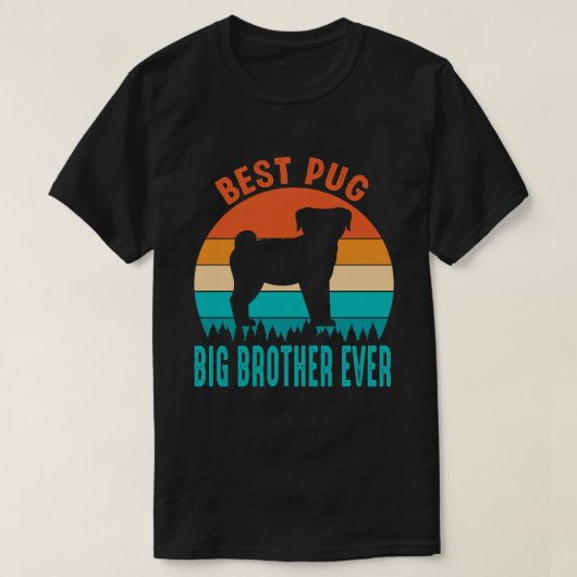 Bester Mops BIG BROTHER je Vintag T-Shirt (Design vorne)