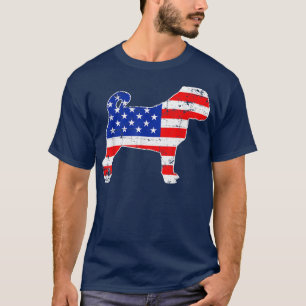 Bester Mops Hund USA Flag Patriotic 4. Juli T-Shirt