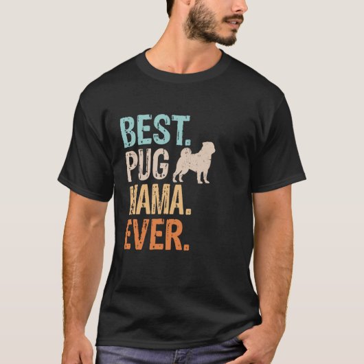 Bester Mops Mama Ever Dog Lover Oma Funny Retro T-Shirt (Vorderseite)