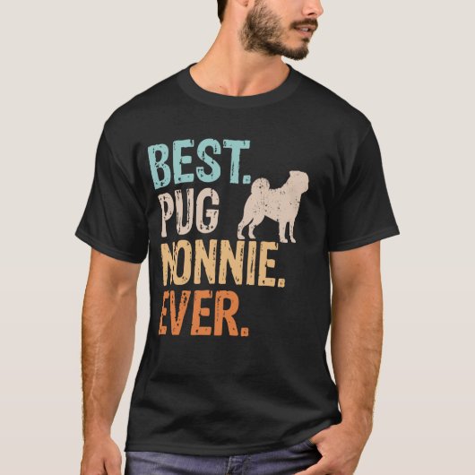Bester Mops Nonnie Ever Dog Lover Oma Funny Retro T-Shirt (Vorderseite)