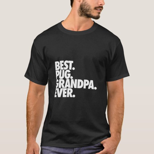 Bester Mops Opa Ever - Hund Mops Papa Geschenk T-Shirt (Vorderseite)