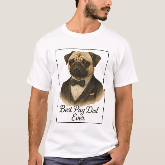 Bester Mops Vater Ever T - Shirt - Funny Mops Love (Vorderseite)