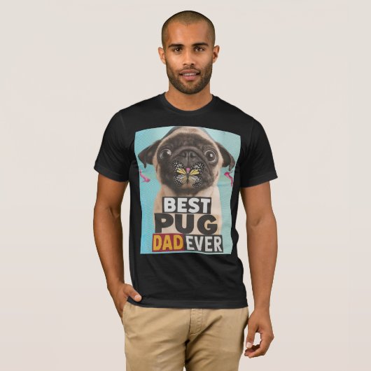 Bester Mops Vater Ever T - Shirt - Funny Mops Love (Vorne ganz)