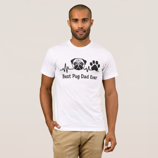 Bester Mops Vater Ever T - Shirt - Funny Mops Love (Vorne ganz)