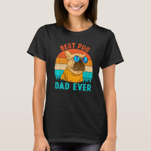 Bester Mops Vater je Liebe Doggies Retro Vintag Ni T-Shirt
