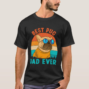 Bester Mops Vater je Liebe Doggies Retro Vintag Ni T-Shirt