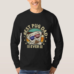 Bester Mops Vater je Liebe Doggies Retro Vintag Ni T-Shirt