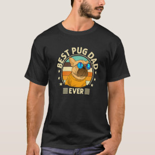 Bester Mops Vater je Liebe Doggies Retro Vintag Ni T-Shirt