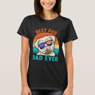 Bester Mops Vater je Liebe Doggies Retro Vintag Ni T-Shirt